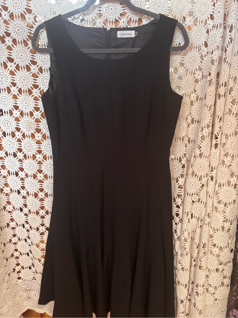 Calvin Klein Classic Black Fit-and-Flare Sleeveless Dress